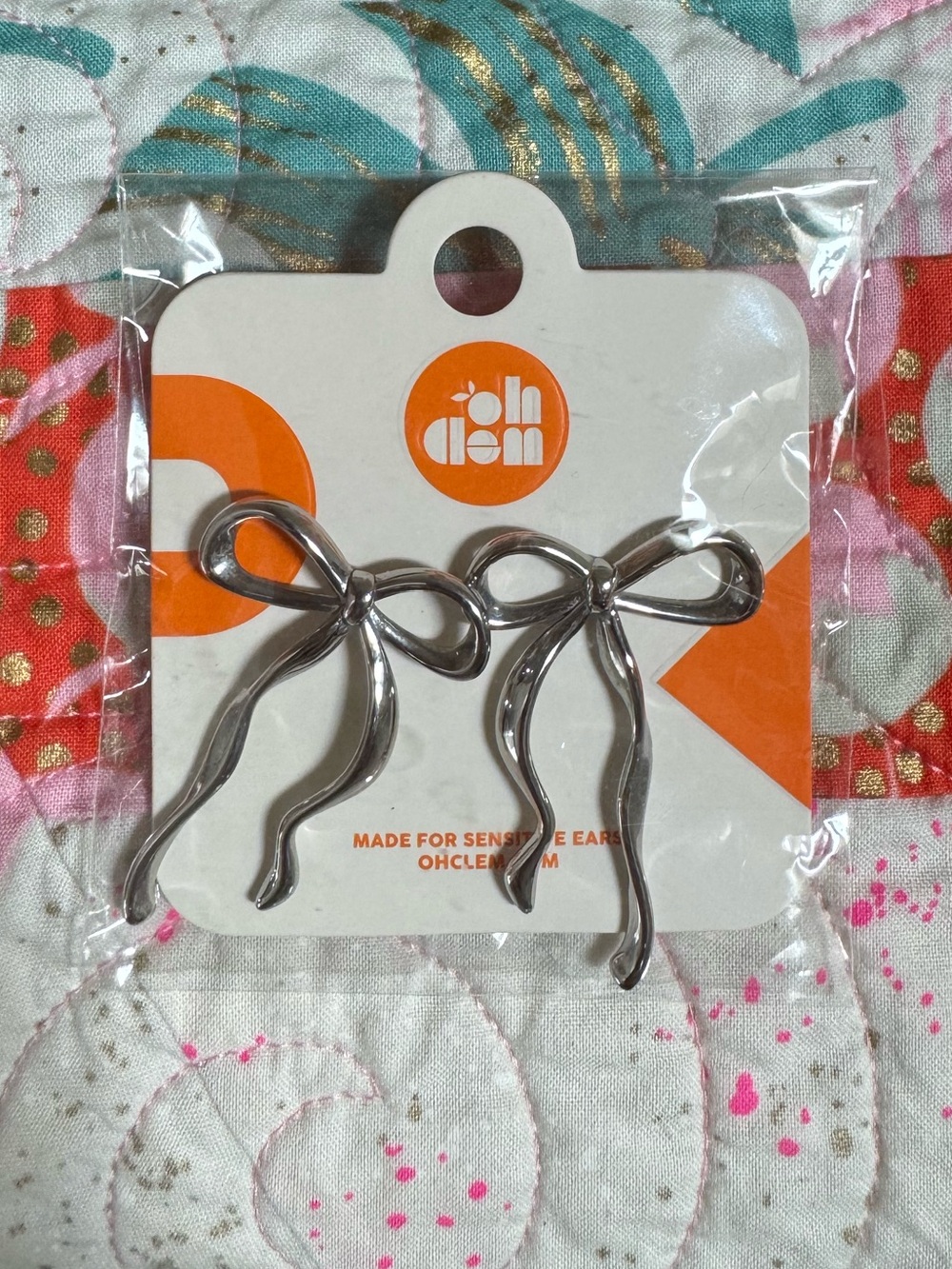 Oh Clem Silver Jumbo Bow Studs